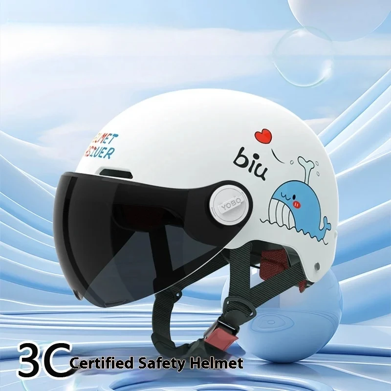Casco para niños verano ventilado transpirable monopatín bicicleta eléctrica casco de bicicleta alta densidad lindo ballena de dibujos animados