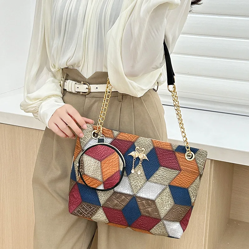 Bolsa de maternidad de dos piezas con estampado de diamantes - imagen 2