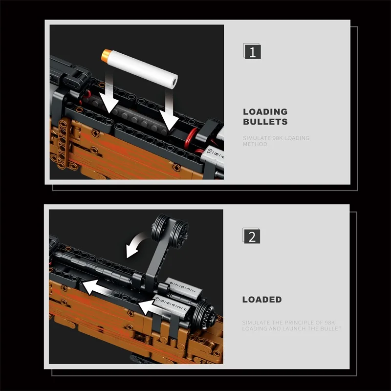 Mauser Kar98K modelo de bloques de construcción puede disparar Rifle de francotirador pesado montar ladrillos armas de la Segunda Guerra Mundial juguetes educativos para niños regalos de vacaciones - imagen 5