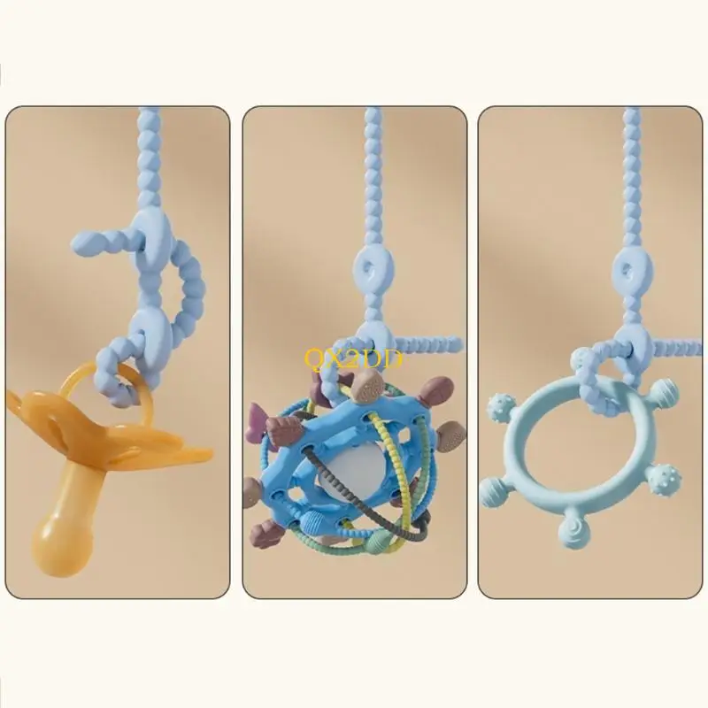 Sujetachupetes de silicona con clip – Para cochecito y trona - imagen 2