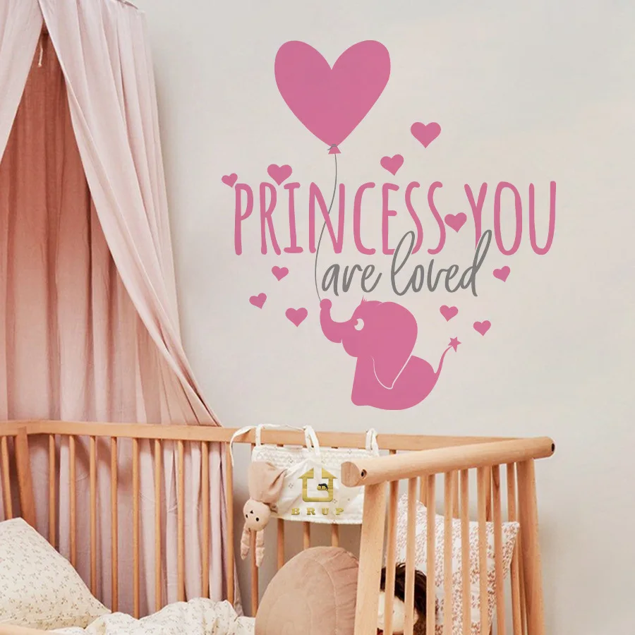 Eres pegatinas de pared amadas, globos de elefante, frases curativas de amor, pegatinas decorativas autoadhesivas para dormitorio - imagen 5
