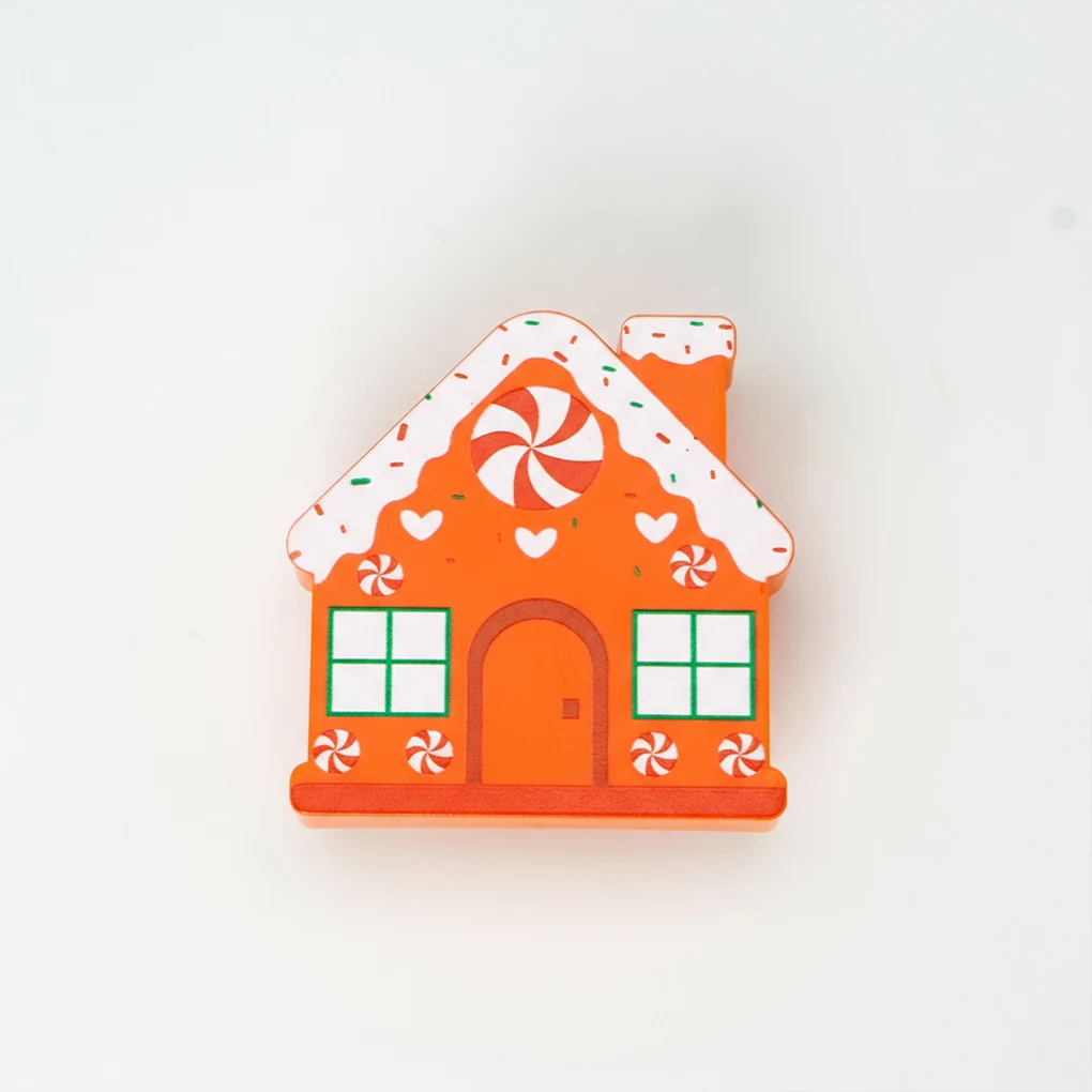 10 Uds. Cubiertas de botones navideños con forma de casa de pan de jengibre, cubiertas de botones de Navidad reutilizables, cubiertas de botones de Navidad - imagen 3