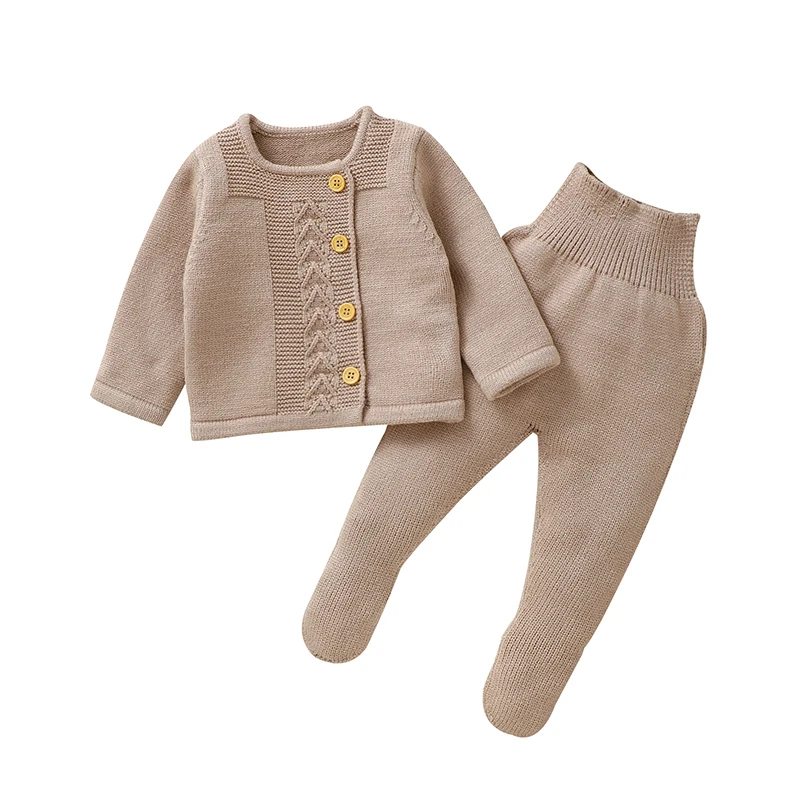 Conjunto cárdigan y pantalón bebé niña de algodón suave