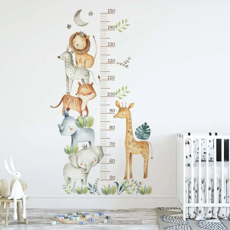 Pegatinas regla altura con animales – Decoración pared habitación infantil