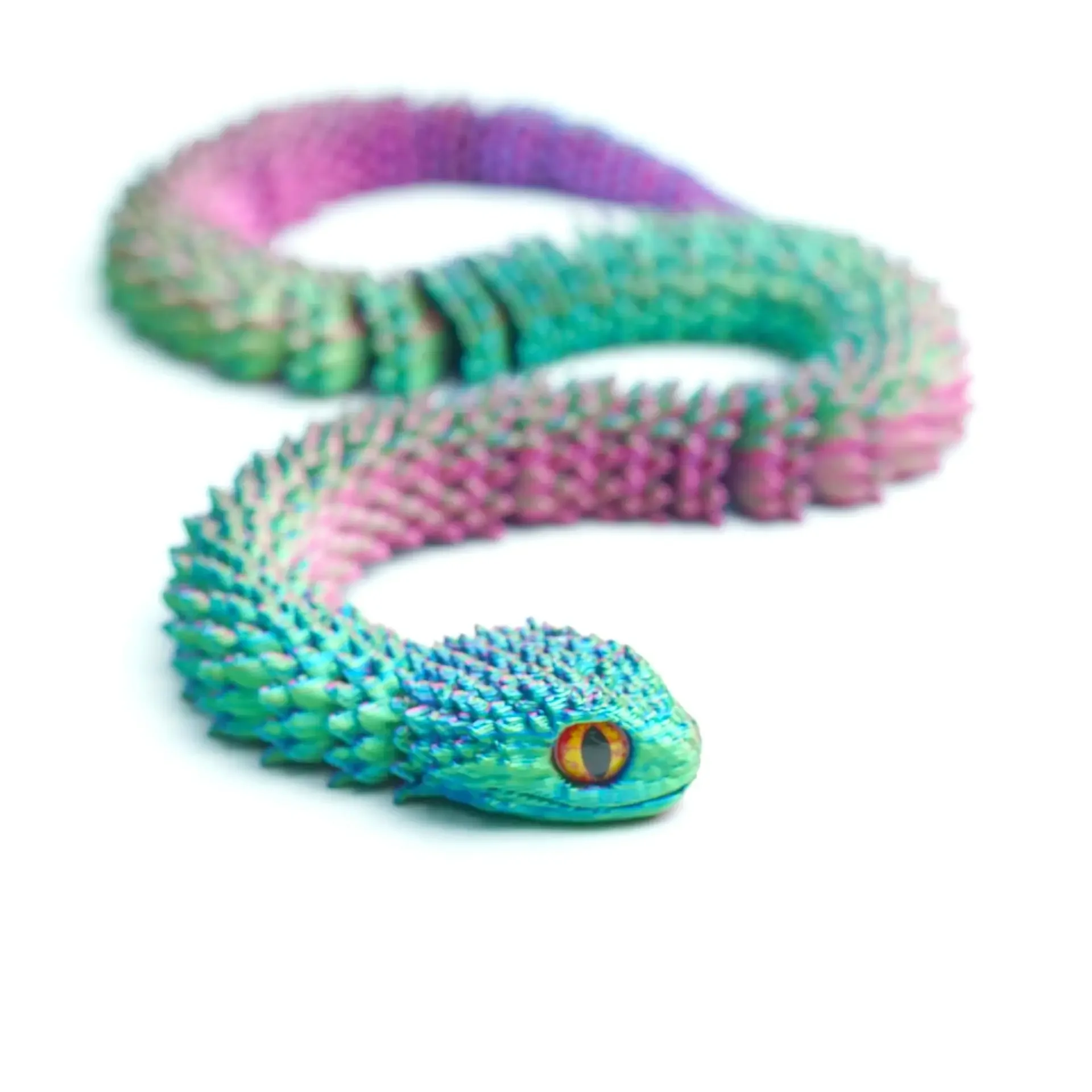 Serpiente impresa en 3D de 30cm, juguete de articulación móvil, serpiente de simulación divertida, adorno de escritorio para oficina, juguetes con impresión 3D, regalo de Navidad - imagen 3