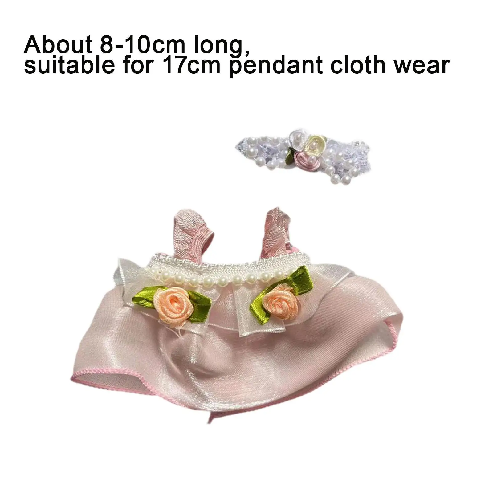Mini Doll Clothes Stylish Creative Cute Suspender Pant Hair Accessory Shirt Doll Dress Set for Pendant Doll Little Girls Dolls