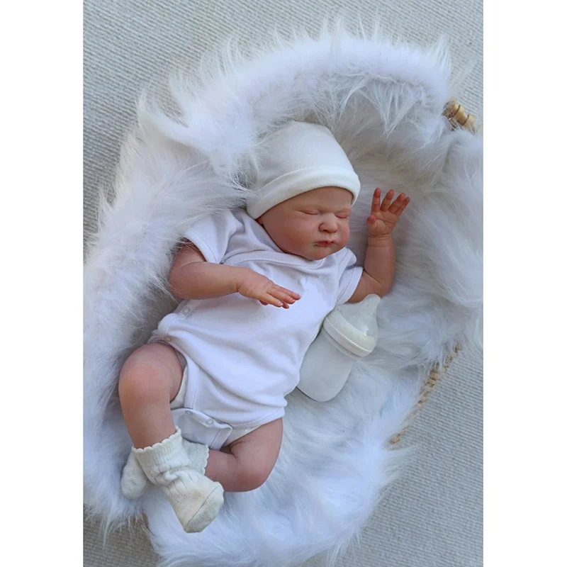 Muñeca de bebé Reborn de 18 pulgadas, pestañas con raíces máx., piel 3D, venas, juguetes para niños