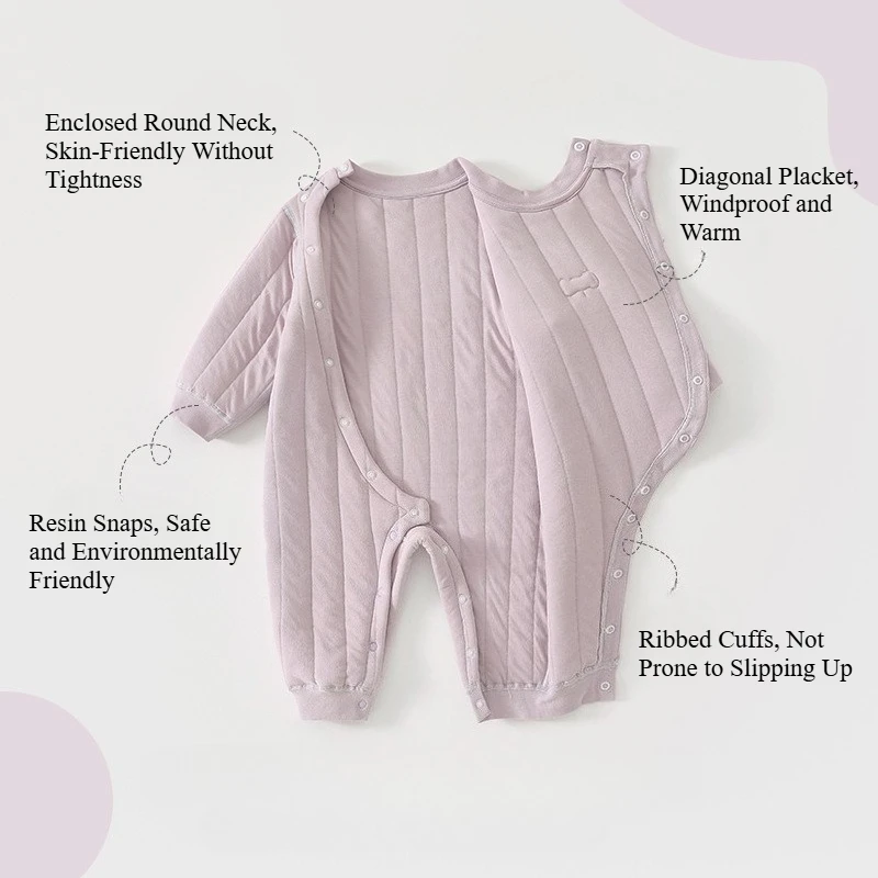 Pelele de algodón Unisex para bebé, mono de capa de aire cálido para primavera y otoño, mono para exteriores de manga larga con animales bonitos para niños y niñas - imagen 4