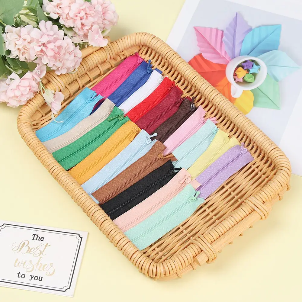 Juego de 5 cremalleras para ropa de muñeca, accesorio para manualidades, costura hecha a mano, álbum de recortes, Mini cremallera, 7-10cm, novedad