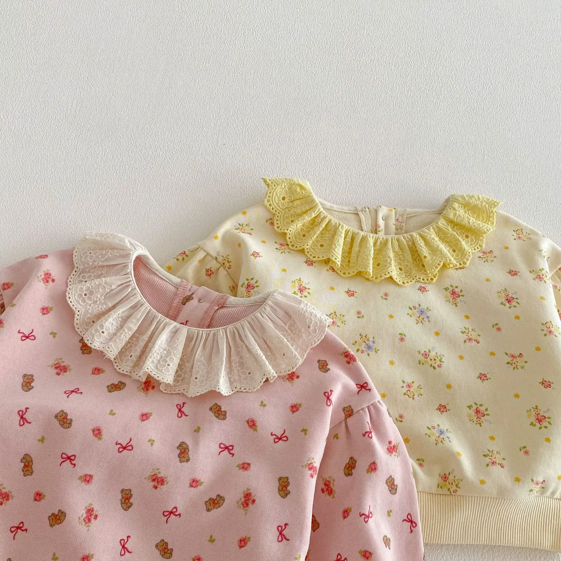 Sudadera con capucha de algodón para niña – Estampado oso floral - imagen 5