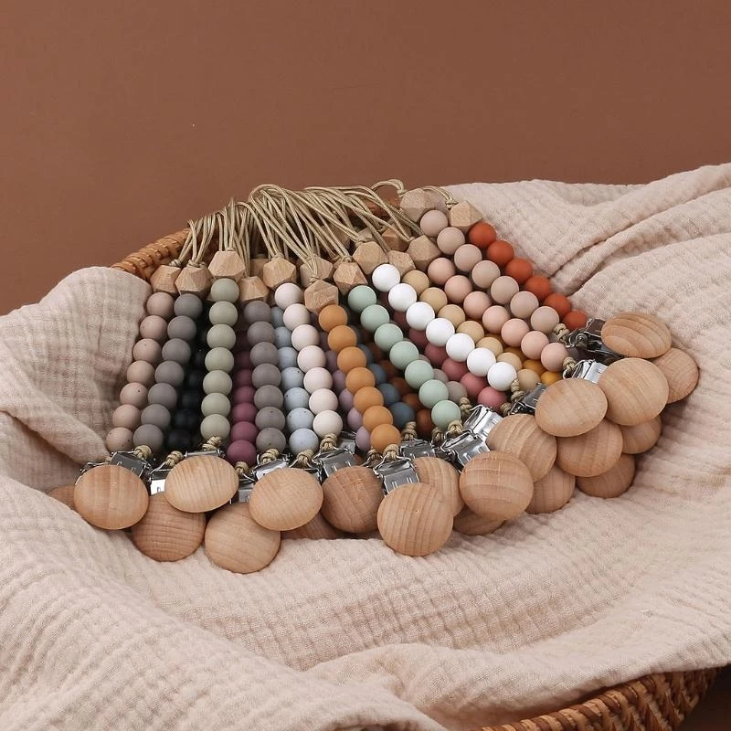 M76C Clips para chupete silicona sin BPA, cadena, soporte para pezones para regalo Baby Shower infantil - imagen 2