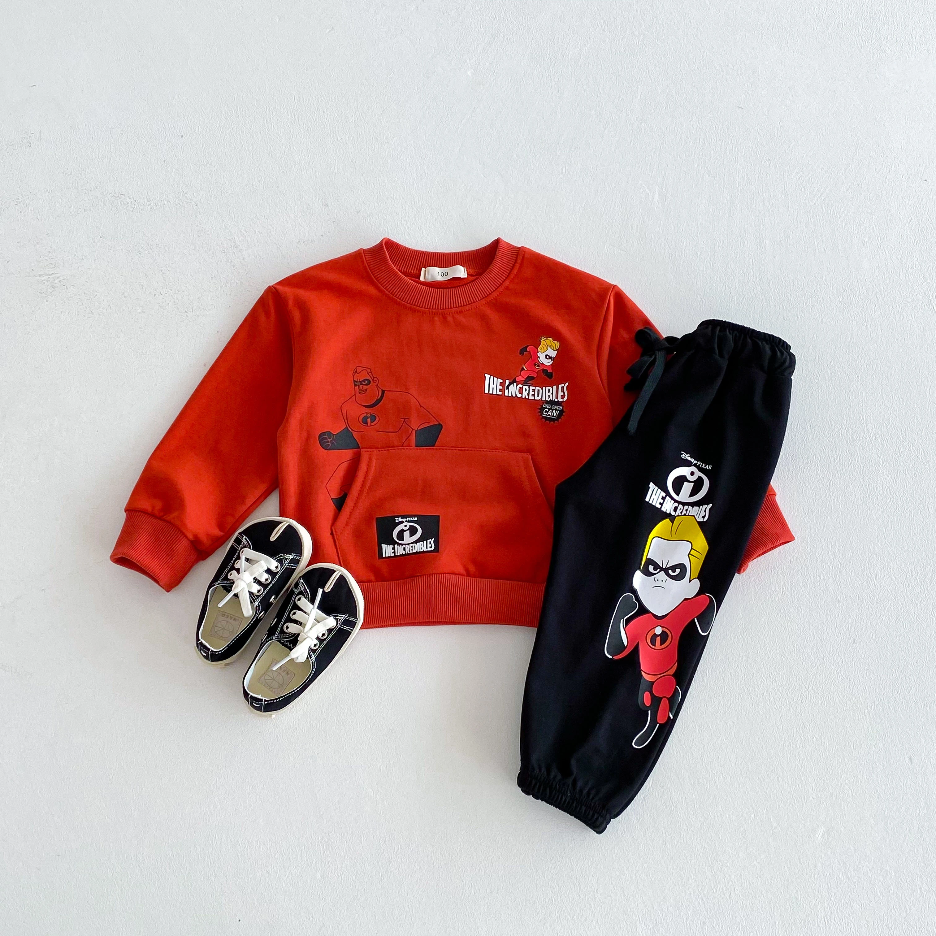 Traje de manga larga con estampado de dibujos animados de Disney para bebés y niñas, chándal informal para niños, 2 unid/set, disfraz para niños pequeños, trajes de otoño - imagen 3