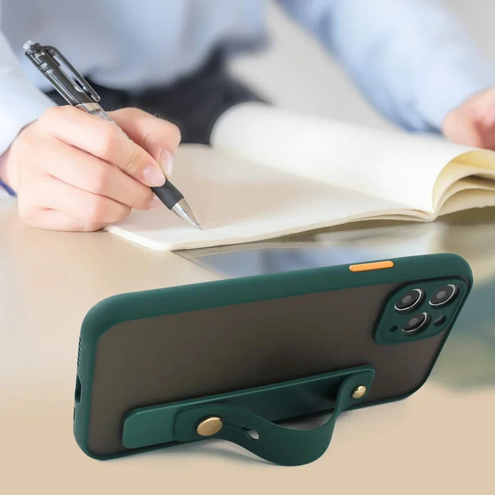 Soporte para teléfono móvil, banda de mano, muñequera, agarre para dedo, Push Pull, soporte Universal para enchufe de teléfono de Color liso para iPhone Xiaomi - imagen 5