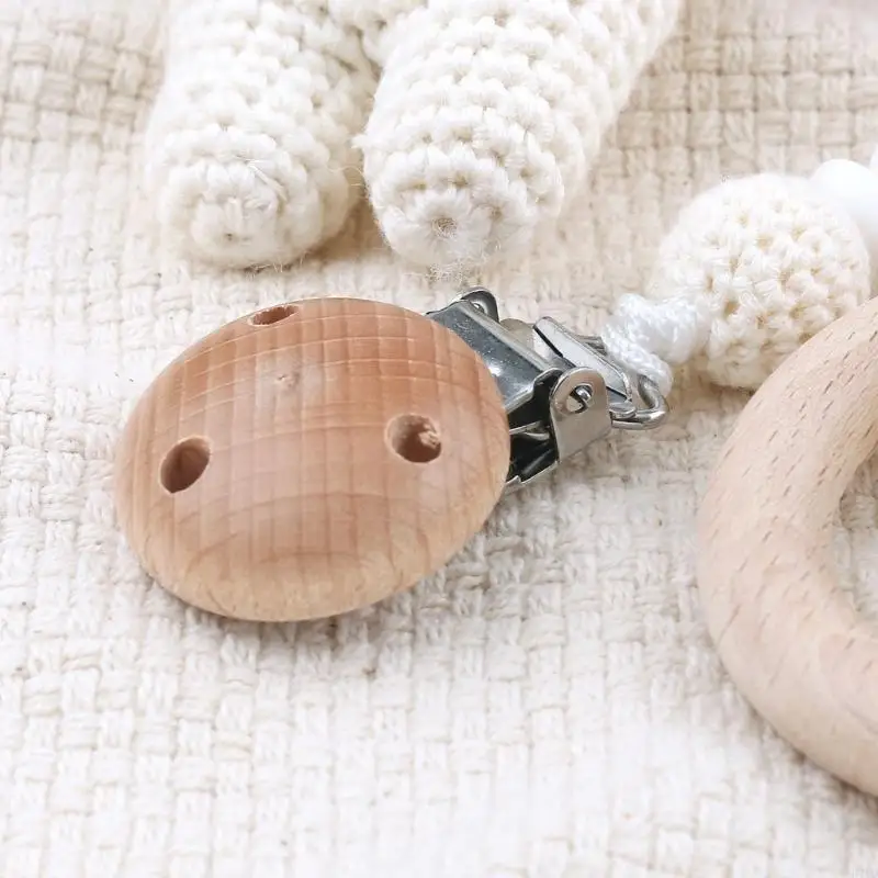 D7YD sonajero para bebé, campana, chupete, Clip ganchillo, cadena para chupete, campana para dentición, Clip para chupete,