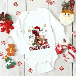 Pelele de Navidad para bebé recién nacido – Estampado de ciervo con manga larga