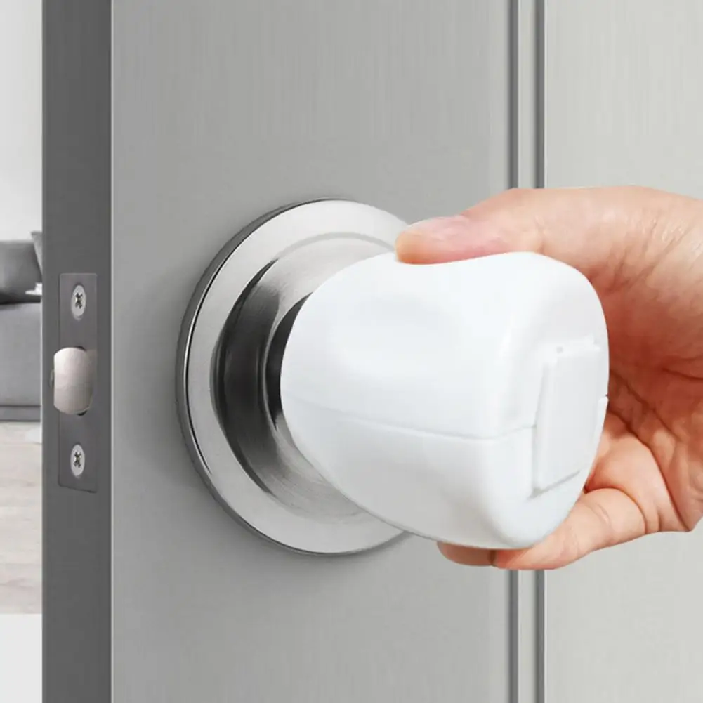 Cubierta de cerradura de diseño Simple, cubiertas de manija de puerta a prueba de niños para seguridad de bebé, Protector de cerradura de puerta de fácil instalación, Juego de 4 acolchados