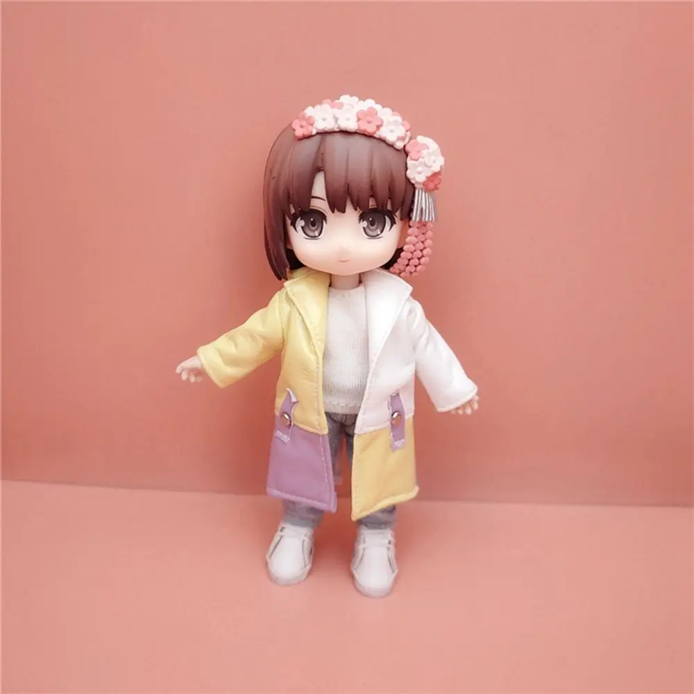 Cool niños regalo juguetes 1/12 muñecas moda muñeca pantalones cortos sudaderas con capucha muñeca Jeans PU chaquetas de cuero - imagen 4