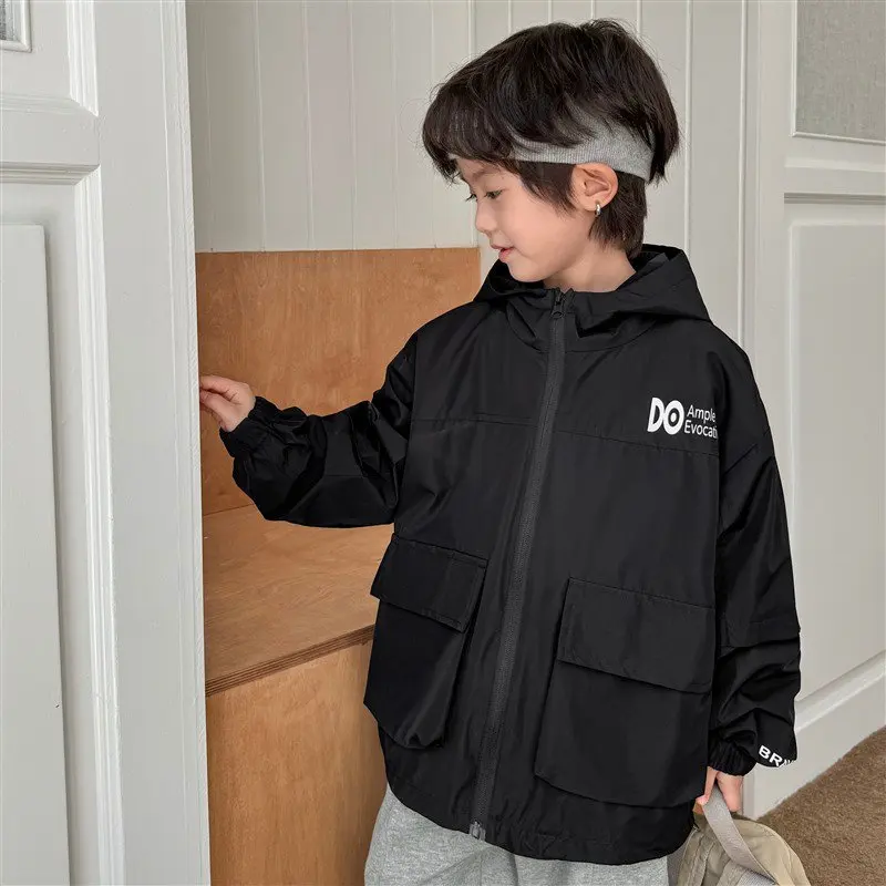 Chaqueta cortavientos impermeable transpirable con capucha para niño - imagen 5