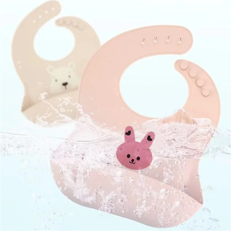 Baberos para bebé con estampado impermeable de silicona, material de alimentación para bebé, babero ajustable para niños pequeños, ropa a prueba de mojado en invierno - imagen 3