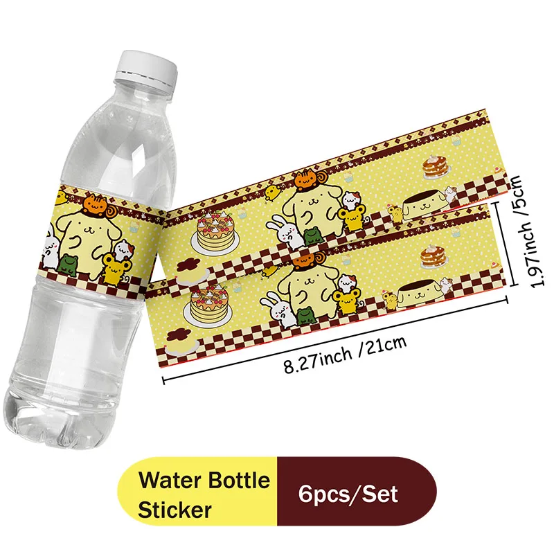 MINISO Pom Purin decoraciones para fiesta de cumpleaños recuerdo de niños plato de vaso de papel Cupcake vajilla desechable suministro de decoración de fiesta - imagen 5