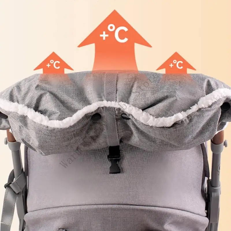 Manguito para cochecito bebé invierno impermeable Oxford forro polar - imagen 5