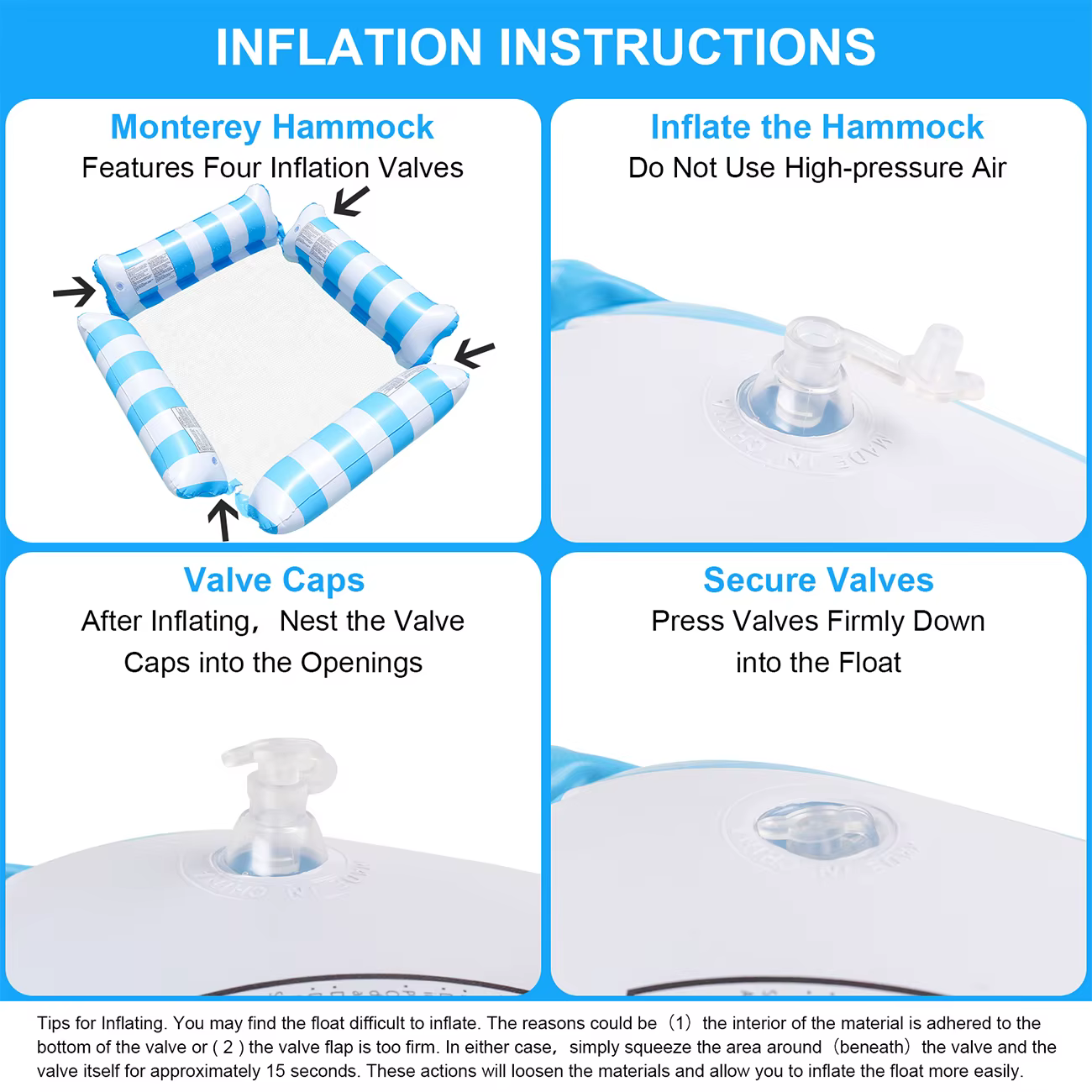 Hamaca hinchable de agua para piscina y playa - imagen 3