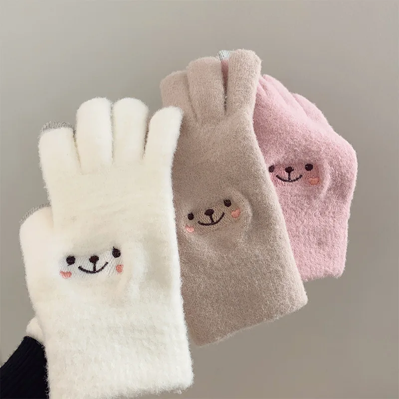 Guantes táctiles de felpa infantil – Diseño divertido para invierno - imagen 3