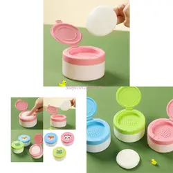 R6FD Baby Skin Care Powder Box Box Baby Puff Box Beur Polvo Puff Box asegura comodidad y protección para los bebés