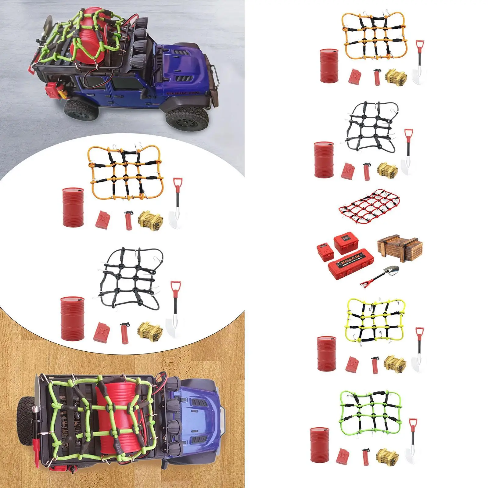 6x RC Car Roof Decoration Decorative Tank Storage Box for 1/18 SCX24 Parts