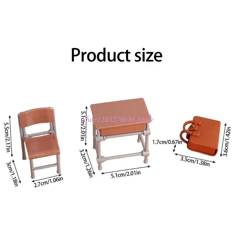 Aula escolar en miniatura con mobiliario para casa de muñecas - imagen 5