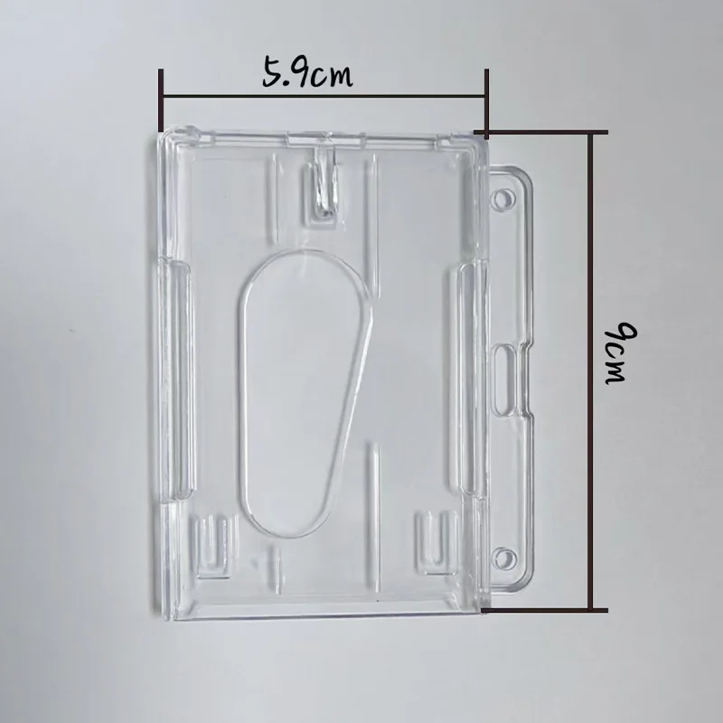 2 uds soporte de insignia de plástico duro doble tarjeta transparente Vertical plástico duro Multi tarjeta ID titular de la insignia crédito Multi - imagen 5