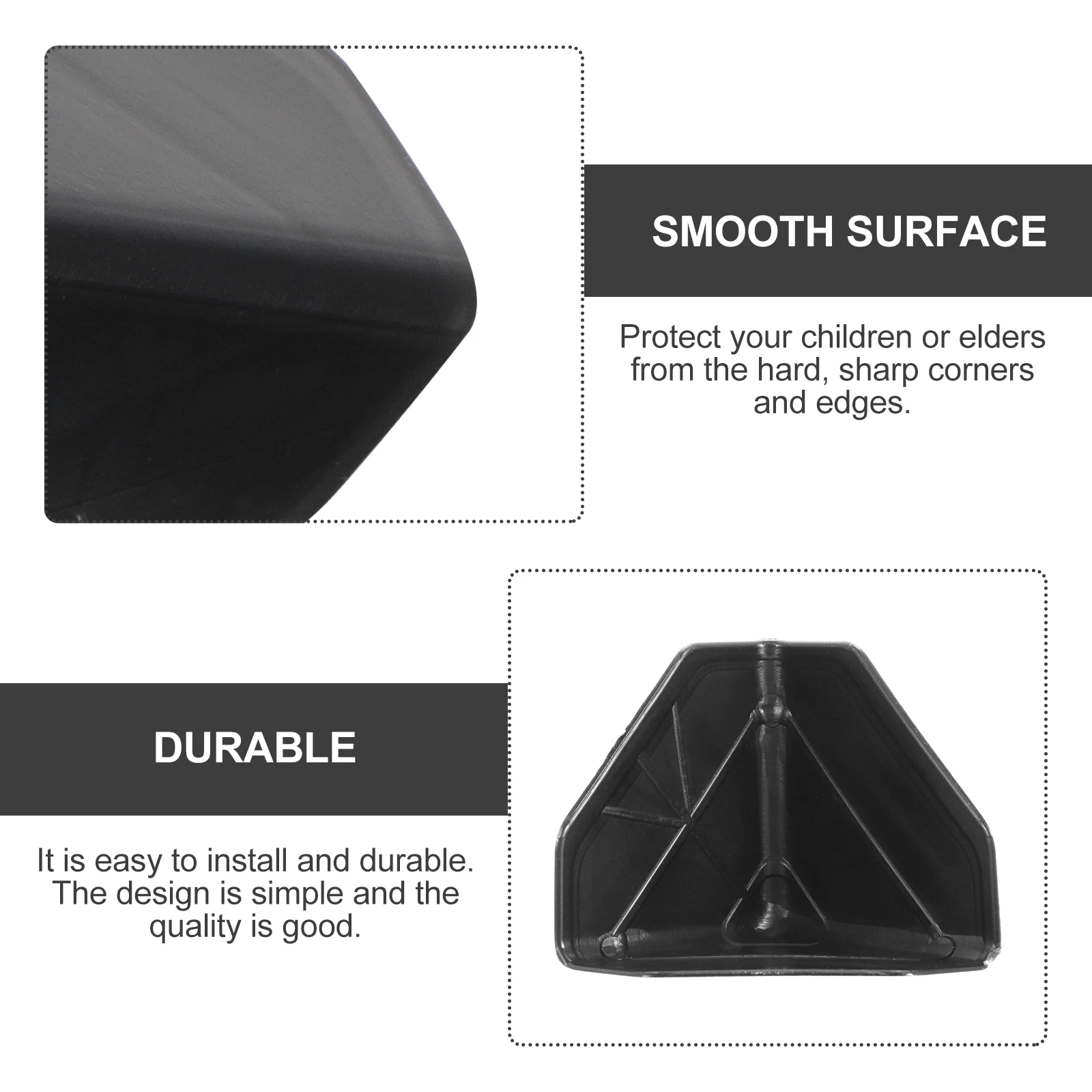 100 Uds protectores de esquina protectores de bordes de muebles suaves negros para niños mayores cojín de mesa de escritorio de seguridad