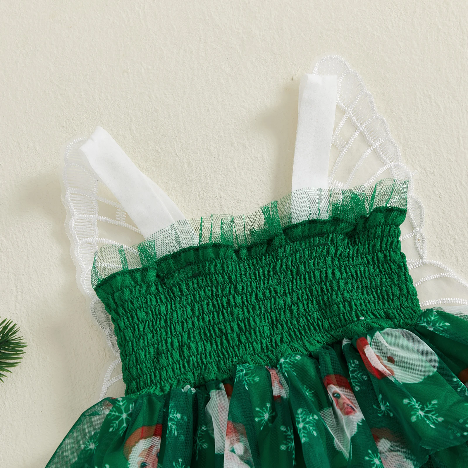 Vestido de Navidad para niña – Tul línea A con copos de nieve