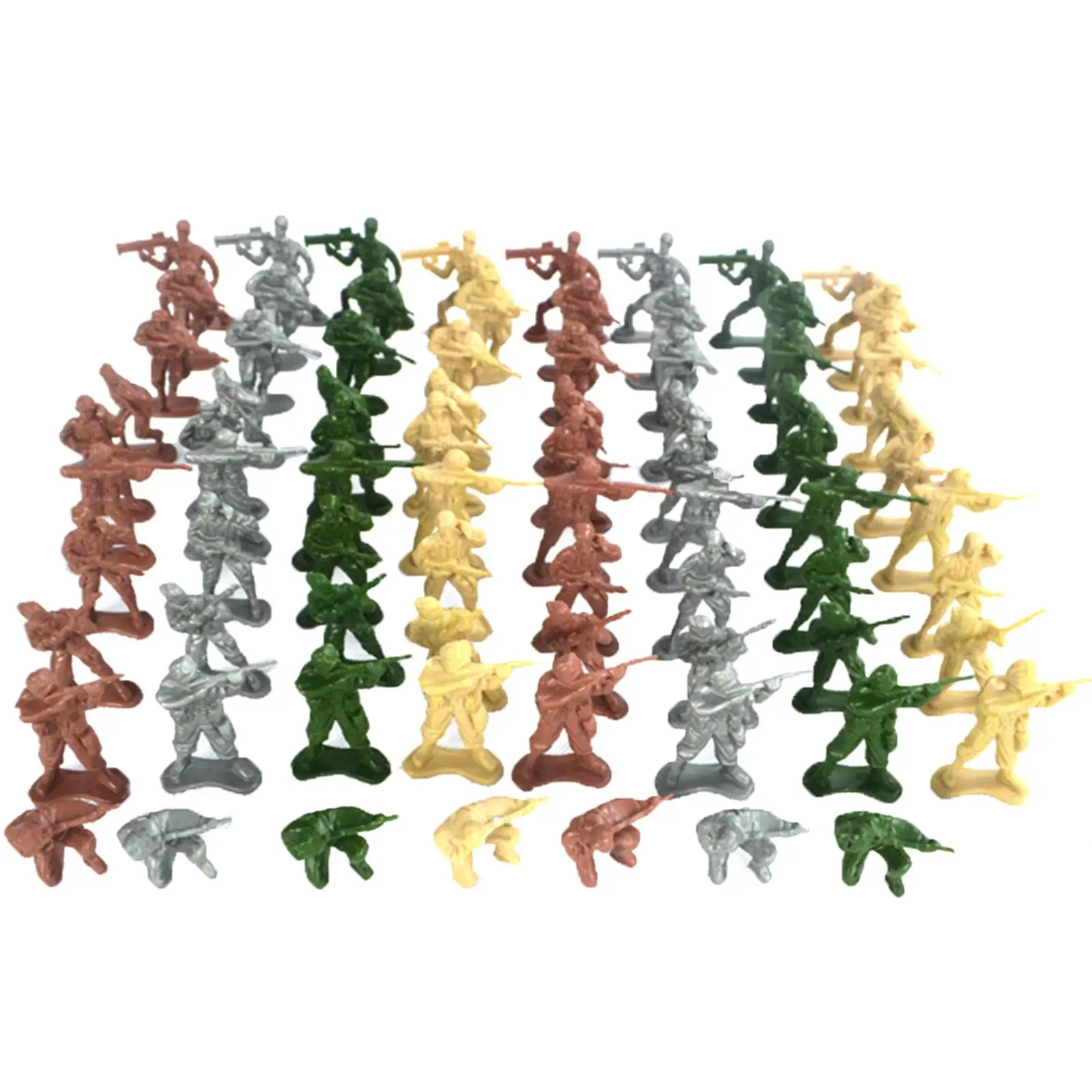 100 pcs 5cm Soldiers Men Action Figures Base Set & Scene Model Games Toy