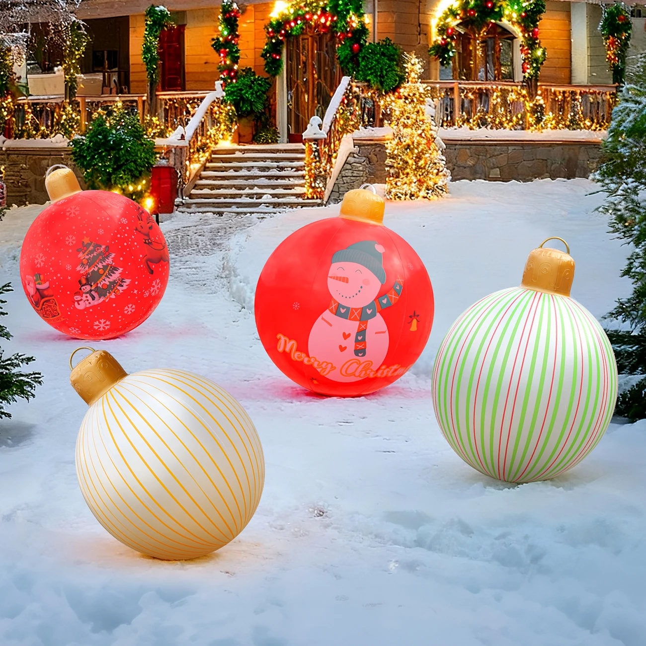 Bolas navideñas inflables gigantes – Adornos colgantes de PVC - imagen 5