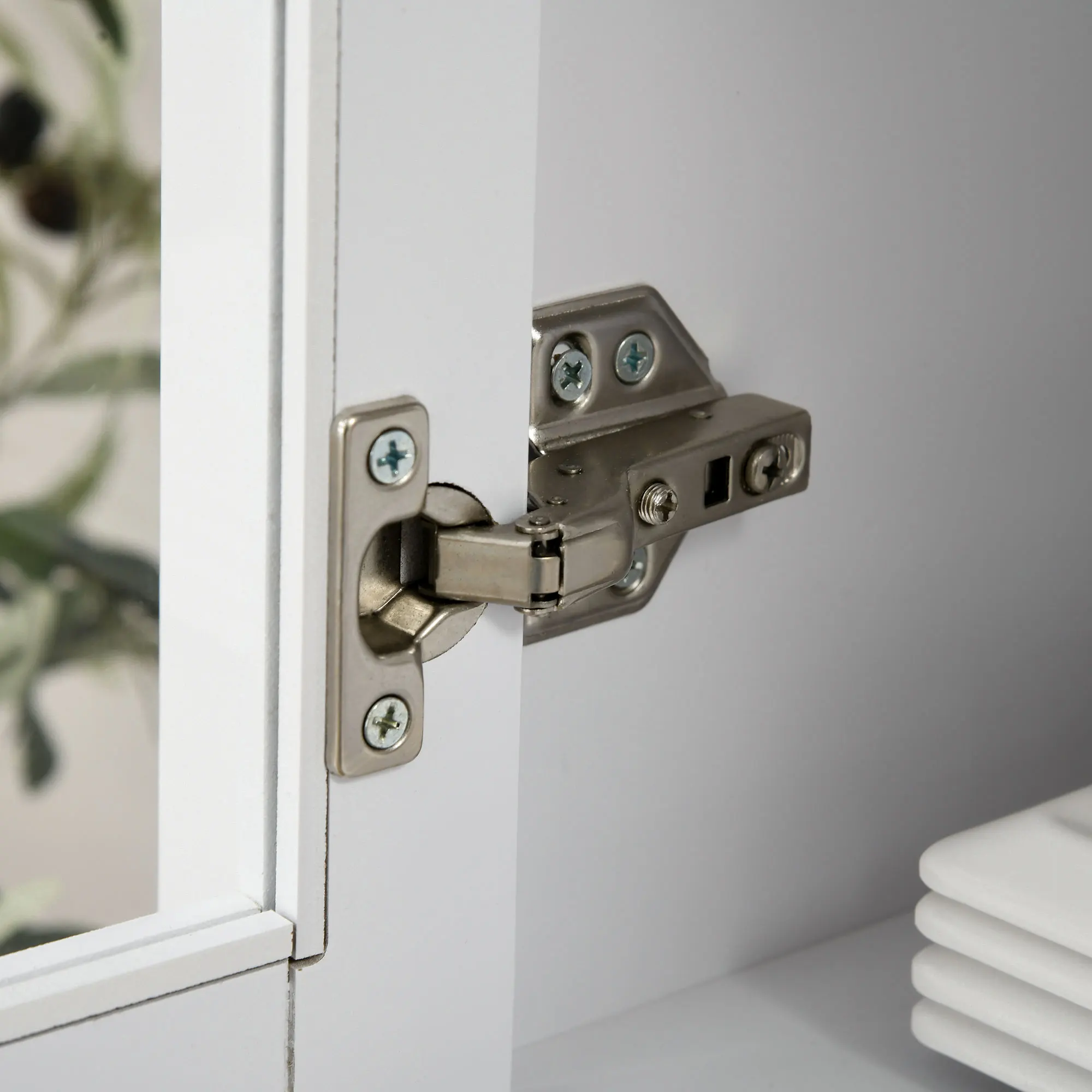 HOMCOM Alacena de Cocina Mueble Vitrina con 4 Puertas de Vidrio Templado Cajón y Estantes Ajustables para Salón Comedor 74x35,5x181,5 cm Blanco - imagen 5