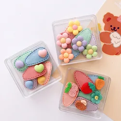 Mini pinza para el pelo para niña pequeña, accesorios para el cabello con estampado Floral, estilo Kawaii, 5 unidades