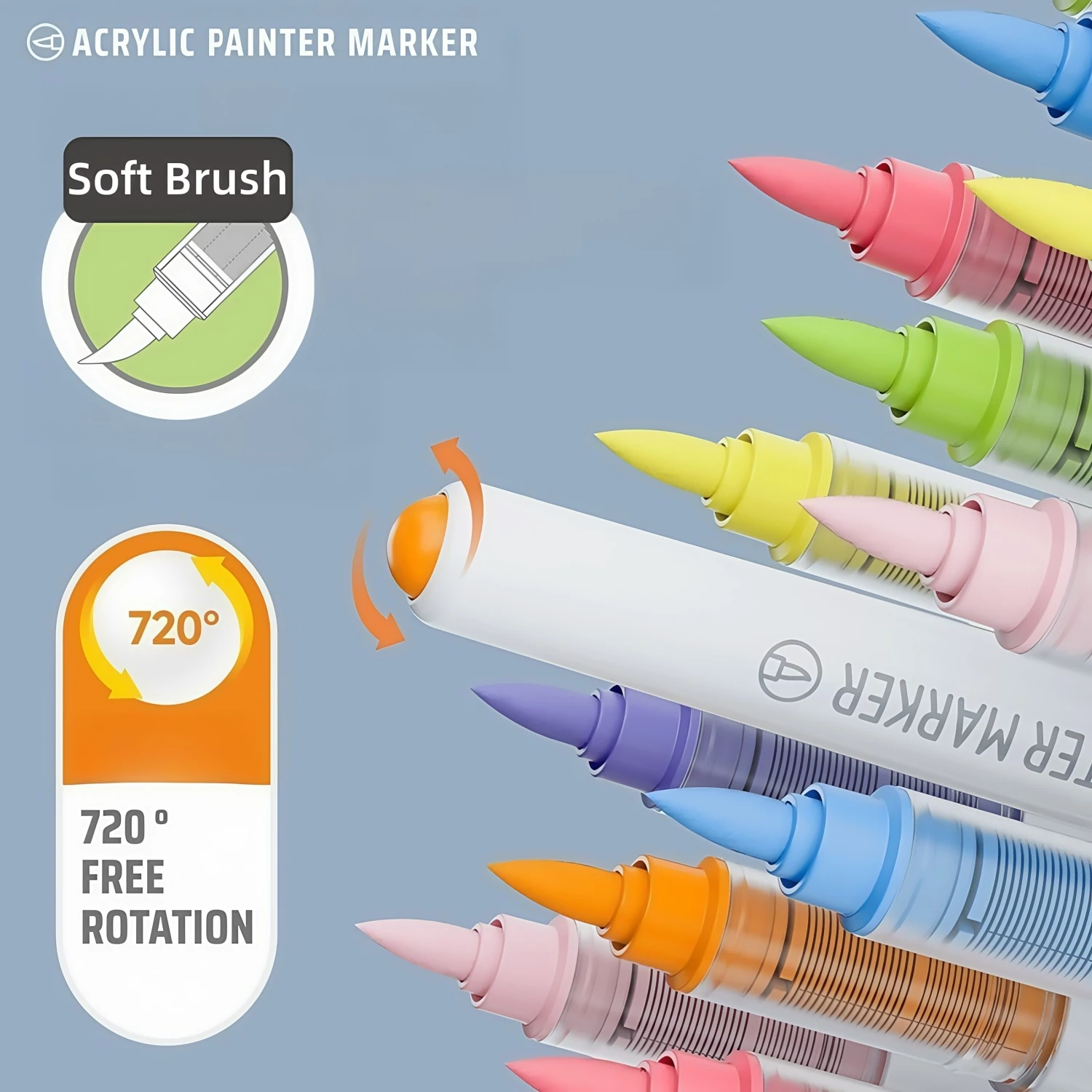 Rotuladores de pintura acrílica con control automático de tinta, con caja de almacenamiento en capas, bolígrafos de pintura acrílica con punta de pincel para pintura rupestre, cerámica, - imagen 4