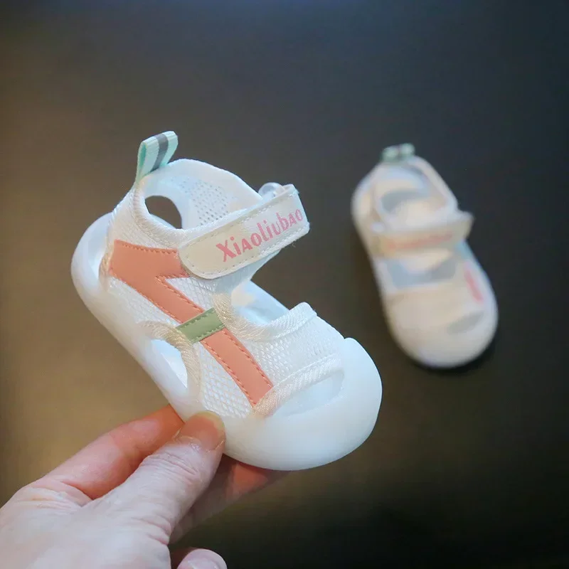 Sandalias transpirables de malla para bebé, zapatos antideslizantes y resistentes a colisiones, suela suave, para caminar, de 1 a 3 años - imagen 4