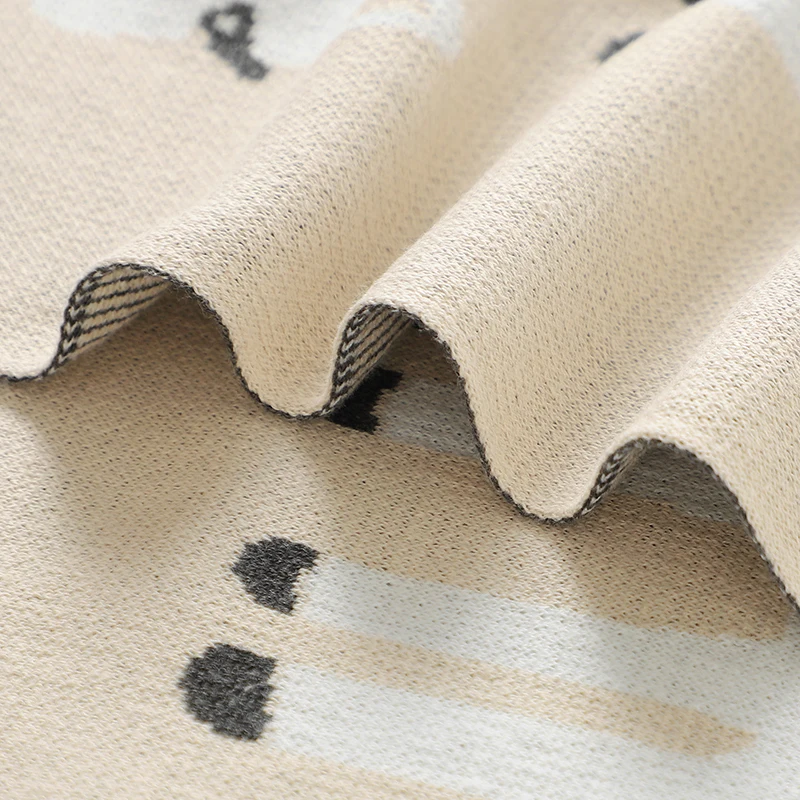 Mantas de algodón con dibujos de ciervos para bebé, mantas tejidas de 100x80cm de doble uso para cuna de recién nacido, sábanas de cama para siesta, colcha transpirable para niño y niña - imagen 2