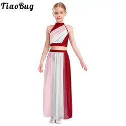 Traje de danza moderna para niña con falda de gasa
