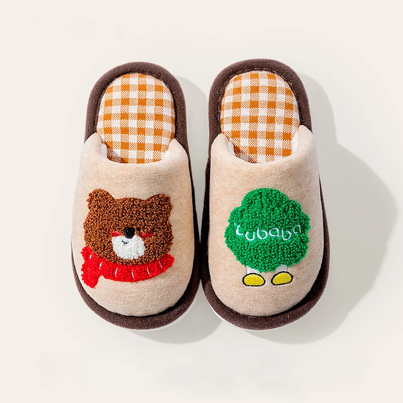 Otoño Invierno niños moda Catoon zapatillas cálidas lindo Animal zapatos de interior niños y niñas Zapatillas de algodón para el hogar - imagen 5