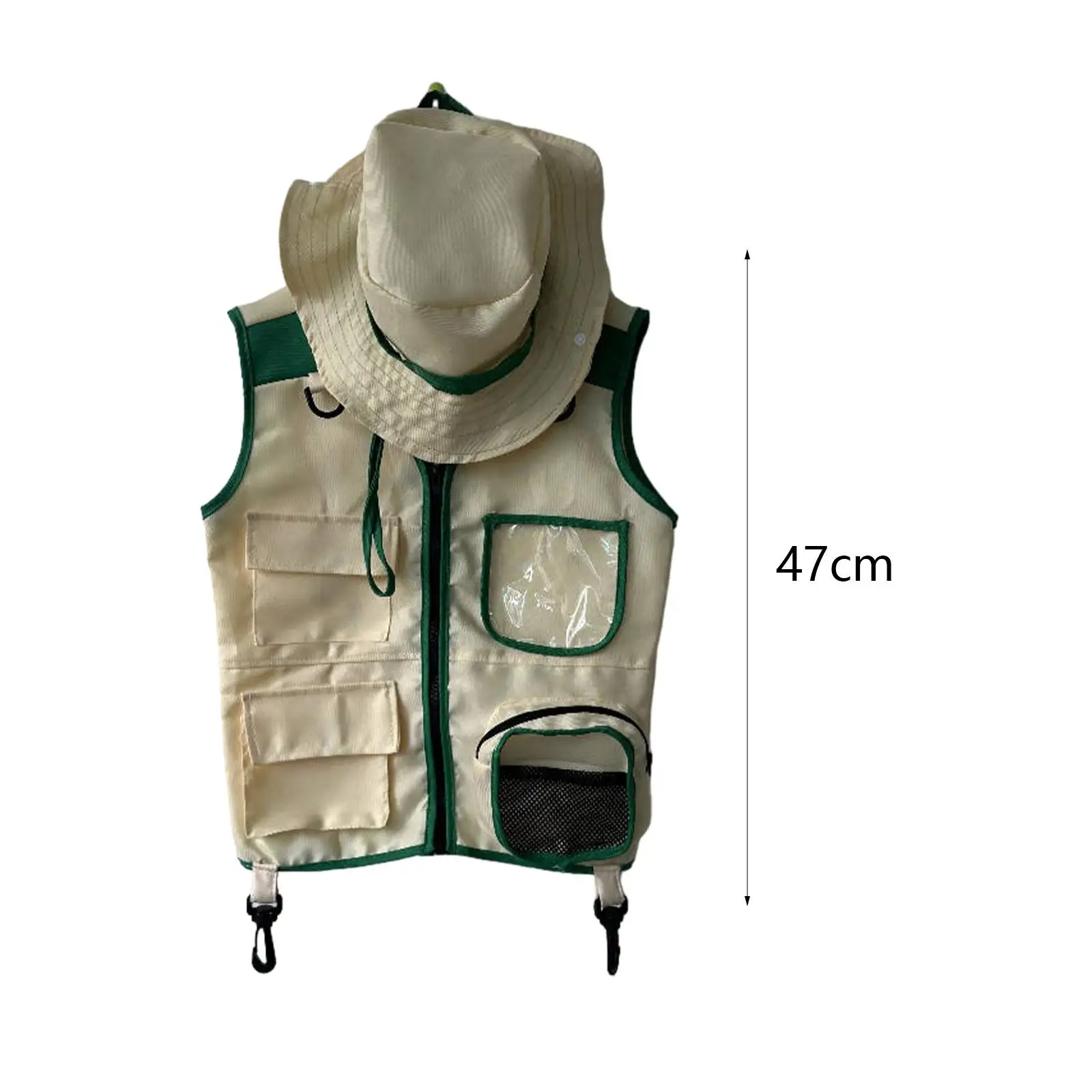 Kids Explorer Vest and Hat Costume Backyard Costume Kids Outdoor Activity for Birthday Gift Age 3-12 Years Old Children Day Gift