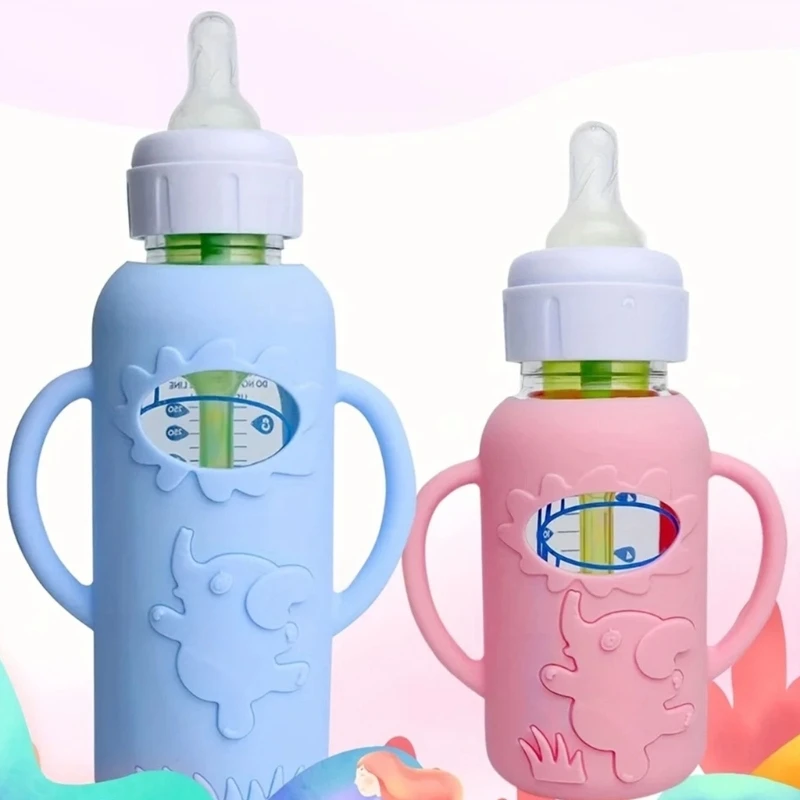 4 Uds 250/120ml cubierta de taza de silicona funda de aislamiento térmico cubierta de taza de agua antideslizante para manguitos de biberón Dr. Brown - imagen 2