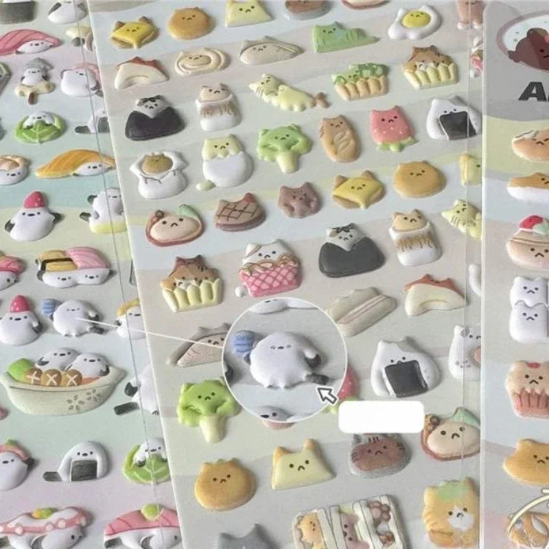 Pegatinas de burbujas de dibujos animados coreanos Ins, pegatinas de esponja tridimensionales, pegatinas de cuenta de mano para diario, decoración - imagen 3