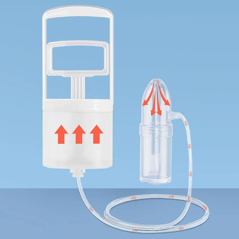 Aspirador Nasal para bebé, prensa manual del aspirador Nasal, eliminación Manual de moco, Control de flujo de aire unidireccional, ventosa de nariz para niños y bebés - imagen 4