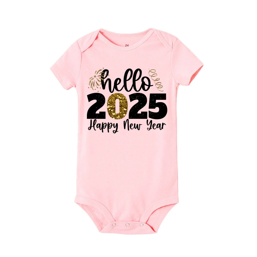 Body de manga corta para bebé, niño y niña pelele para, ropa para fiesta de año nuevo, regalo para bebé, 2025 - imagen 5