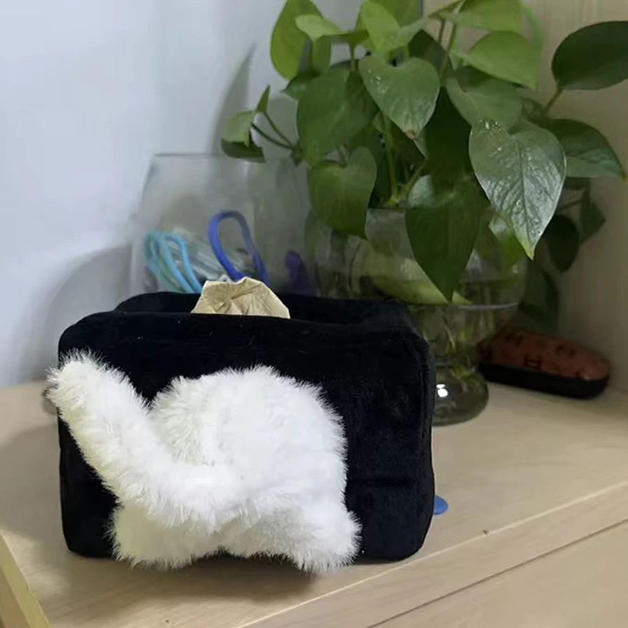 Dispensador de pañuelos para bebé en terciopelo con gato - imagen 4