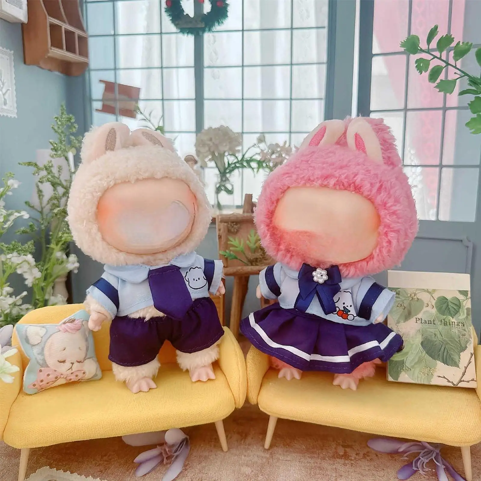 Pendant Doll Clothes Uniform Set Doll Clothes Costume Cosplay Doll Outfit for 17cm Pendant Doll DIY Supplies Pretend Play Toy