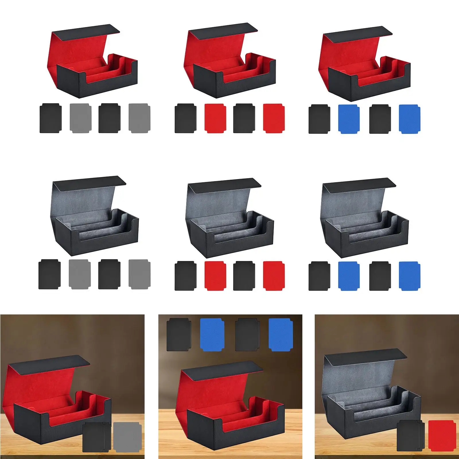Trading Card Deck Box 2 Rows Container with 4 Card Dividers Playing Card Box